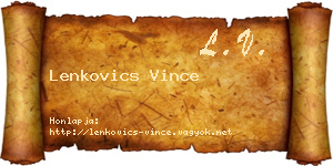 Lenkovics Vince névjegykártya