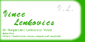 vince lenkovics business card